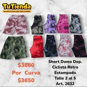 Ciclista Dama Retro Estampado. Art. 2632.