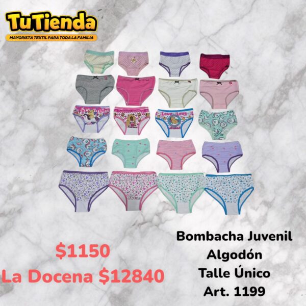 Bombacha Juvenil Algodón Modelos Varios. Art. 1199.