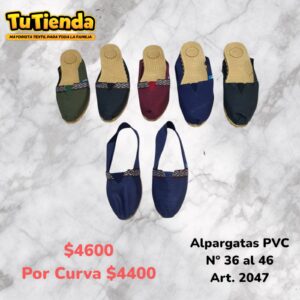 Alpargatas con Guarda Pampa Base PVC. Art. 2047.