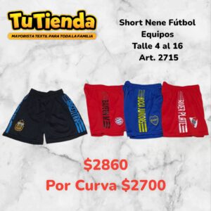 Short Nene Futbol Equipos. Art. 2715.