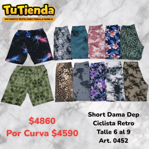 Short Ciclista Dama Retro Estampado Especial. Art. 0452.