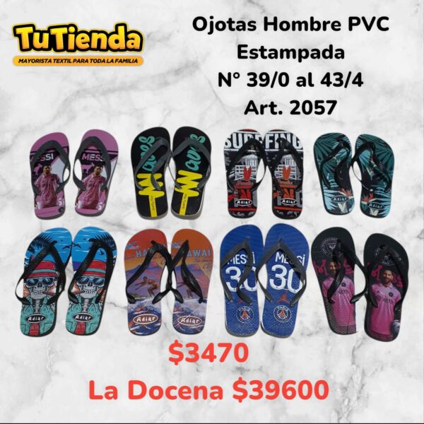 Ojota Hombre PVC Estampa. Art. 2057.