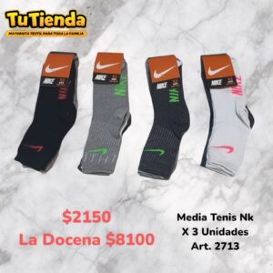 Medias Tenis Adultos NK x 3 Pares. Art. 2713.
