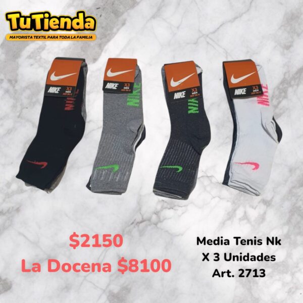 Medias Tenis Adultos NK x 3 Pares. Art. 2713.
