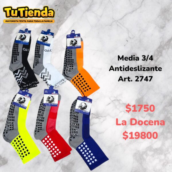 Medias 3/4 Futbol Antideslizantes. Art. 2747.