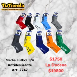 Medias 3/4 Futbol Antideslizantes. Art. 2747.