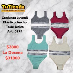 Conjunto juvenil elástico ancho. Art. 0274.