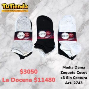 Medias zoquetes dama Cocot x 3 pares. Art. 2743.
