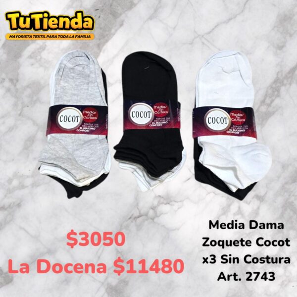 Medias zoquetes dama Cocot x 3 pares. Art. 2743.