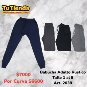 Babucha Hombre Algodón Rustico. Art. 2038.