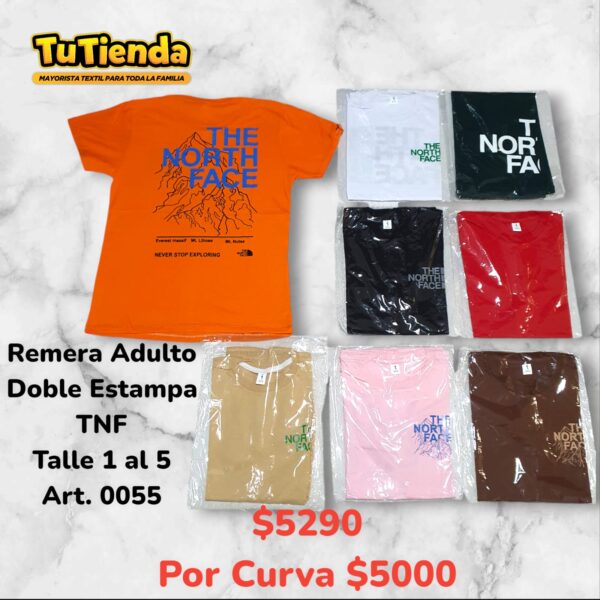 Remera Adulto Doble Estampa TNF. Art. 0055.
