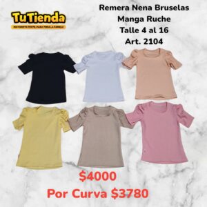 Remera Nena Bruselas Hombro Princesa. Art. 2104.