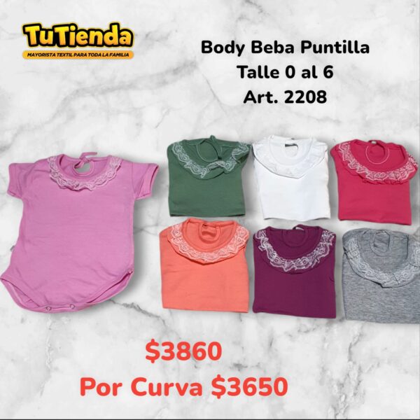 Body Beba Algodón Puntilla. Art. 2208.