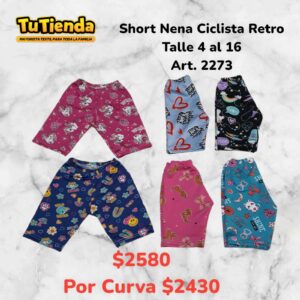 Short Nena Ciclista Retro Estampado. Art. 2273.