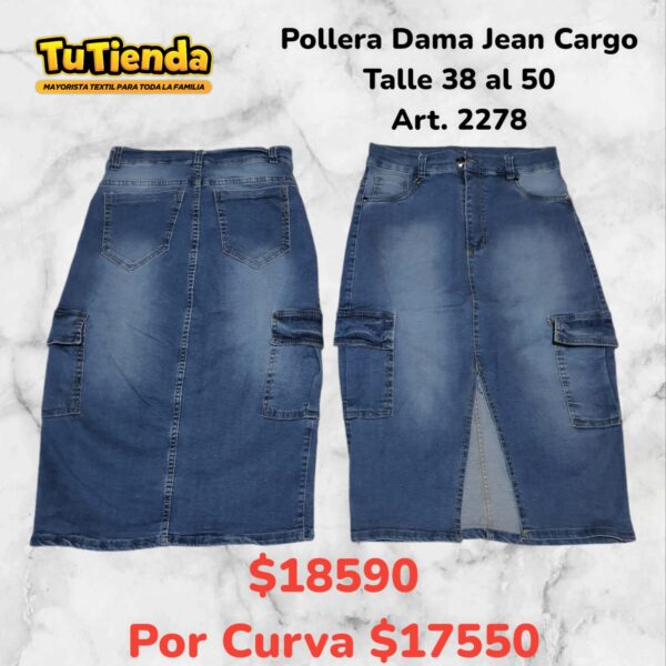 Pollera Dama Jean Cargo. Art. 2278.