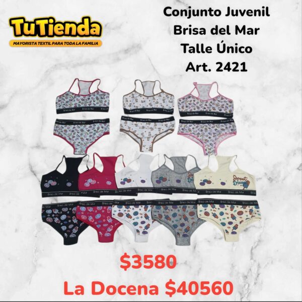 Conjunto Juvenil Bombacha y Corpiño Brisa de Mar. Art. 2421.