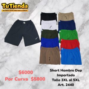Short Hombre Deportivo Calidad Bolsillo Cierre Especial. Art. 2440.