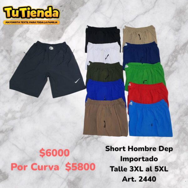 Short Hombre Deportivo Calidad Bolsillo Cierre Especial. Art. 2440.