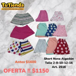 Short Nena Algodón Estampado. Art. 2516.