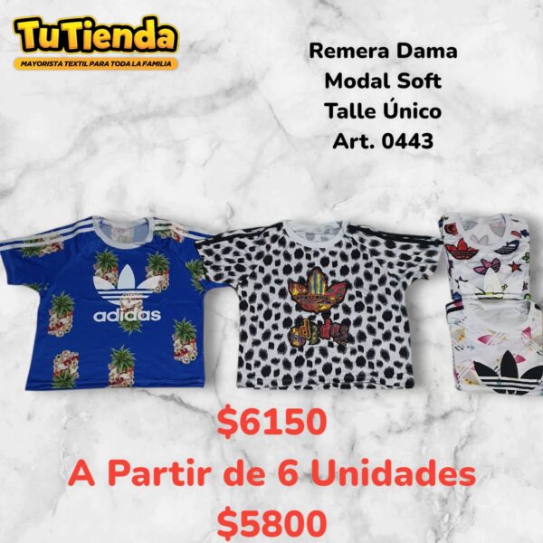 Remera Dama Pupera Modal Soft Calidad Estampas. Art. 0443.