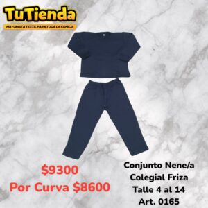 Conjunto Nene/a Colegial Algodón Frizado. Art. 0165.