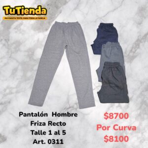 Pantalón Adultos Algodón Friza. Art. 0311.