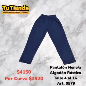 Pantalón Nene/a Algodón Rustico Colegial.