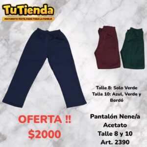 Pantalón Nene/a Acetato. Art. 2390.