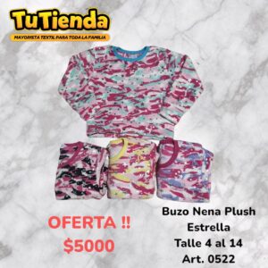 Buzo Nena Plush Estrellas. Art. 0522.