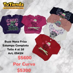 Buzo Nena Algodon Friza Estampa. Art. 0541N.