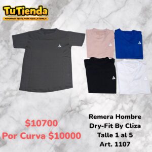 Remera Hombre Dry-Fit By Cliza. Art. 1107.