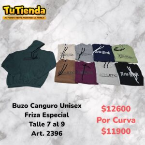 Buzo Canguro Unisex Estampa Especial. Art. 2396.