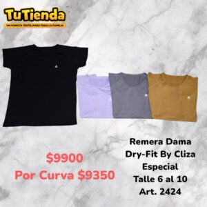 Remera Dama Dry-Fit By Cliza Especial. Art. 2424.