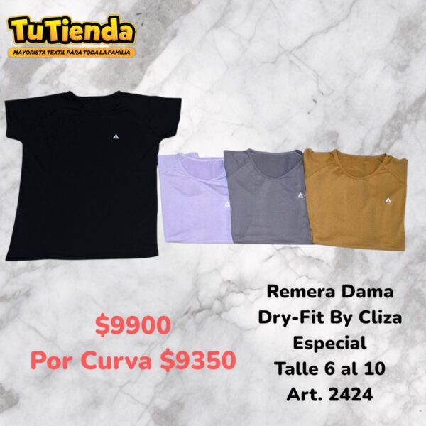 Remera Dama Dry-Fit By Cliza Especial. Art. 2424.