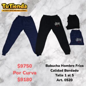 Babucha Hombre Algodon Frizado Calidad Marca. Art. 0520.