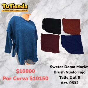 Sweater Dama Morley Brush Frizado Vuelo Tajo. Art. 0532.
