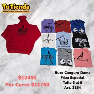 Buzo Dama Canguro Friza Estampa Especial. Art. 2164.