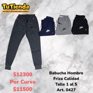 Babucha Hombre Friza Calidad Bolsillo Cierre. Art. 0427.