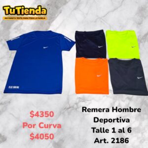 Remera Hombre Deportiva Marca. Art. 2186.